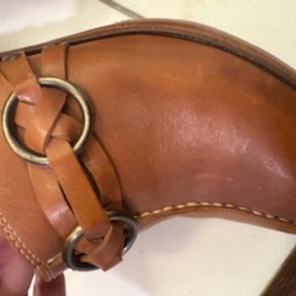 Frye Cheryl Triple Ring Western style Clogs Brown Leather sz 9 - Picture 3 of 8